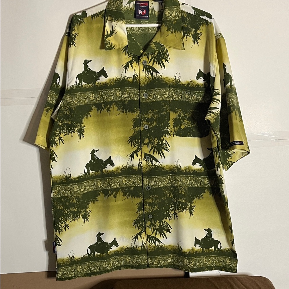 😄Vintage skater hip hop oversized vacation style shirt Korea collar pocket